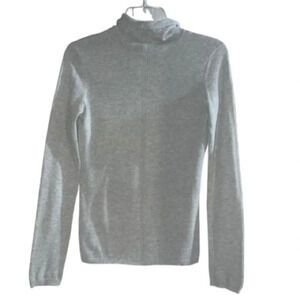 Inhabit Gray Cotton Lightweight Long Sleeve Neutral High Neckline Sweater XS